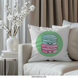 Macaron Stack Pillow, Cute Food Pillow, Kawaii Pillow, Dessert Pillow, Pastel Color Pillow, Stacked Macarons Throw Pillow, Home Decor - Tawshia