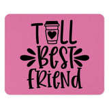Best Friend Mouse Pad, Coffee Lover Gift, Friendship Gift, Desk Decor, Cute Office Accessories, Gift For Her, Pink Mouse Pad - Tawshia