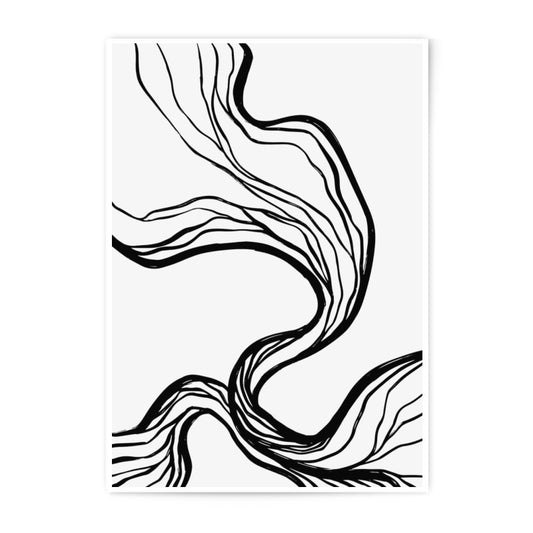 Abstract Lines Photographic Print, Minimalist Art, Black and White Wall Decor, Modern Home Art, Fine Line Art Print - Tawshia