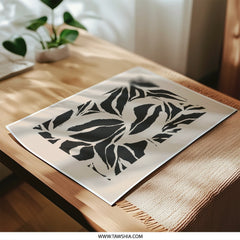 Abstract Leaves Photographic Print, Minimalist Art, Black and Beige Botanical Wall Decor, Trendy Home Art, Modern Print, Gallery Wall Art - Tawshia