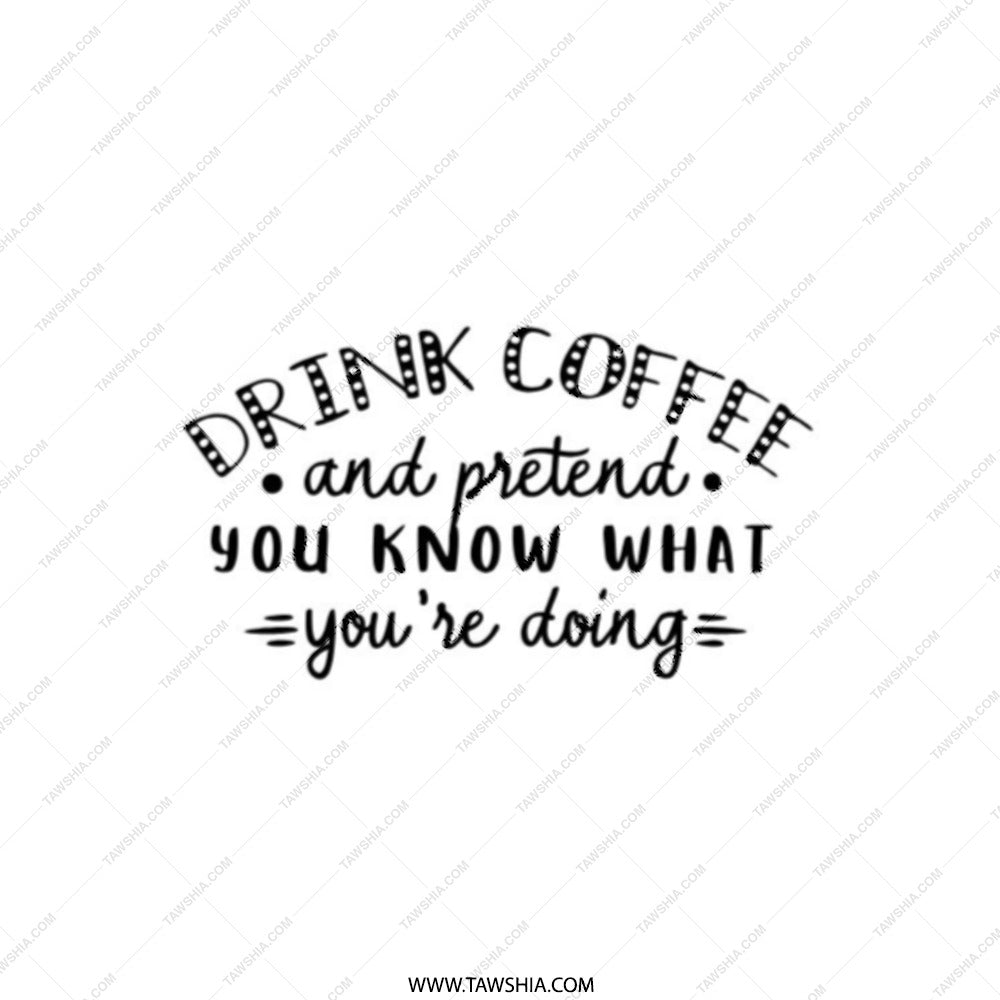 Drink Coffee Pocket Mirror, Pretend You Know, Funny Quote Compact Mirror, Novelty Mirror, Gift for Her, Pocket Makeup Mirror - Tawshia