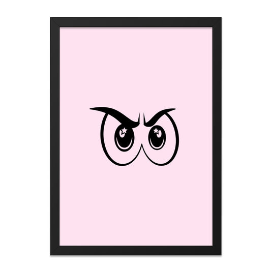 Angry Owl Eyes Wall Art, Funny Bird Print, Quirky Home Decor, Cartoon Style Art, Gift Idea for Animal Lovers, Unique Art Print - Tawshia