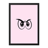 Angry Owl Eyes Wall Art, Funny Bird Print, Quirky Home Decor, Cartoon Style Art, Gift Idea for Animal Lovers, Unique Art Print - Tawshia