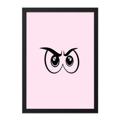 Angry Owl Eyes Wall Art, Funny Bird Print, Quirky Home Decor, Cartoon Style Art, Gift Idea for Animal Lovers, Unique Art Print - Tawshia