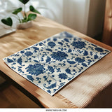 Blue Floral Photographic Print, Botanical Wall Art, Asian Inspired Decor, Home Decor, Elegant Floral Design - Tawshia