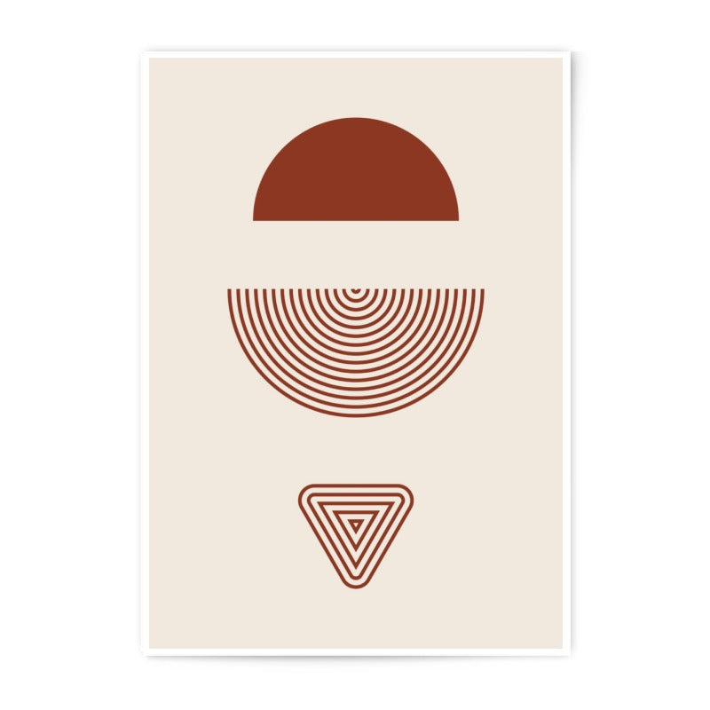 Abstract Geometric Photographic Print, Modern Minimalist Art, Earth Tone Wall Decor, Contemporary Home Art, Circle Triangle Design - Tawshia