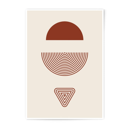 Abstract Geometric Photographic Print, Modern Minimalist Art, Earth Tone Wall Decor, Contemporary Home Art, Circle Triangle Design - Tawshia