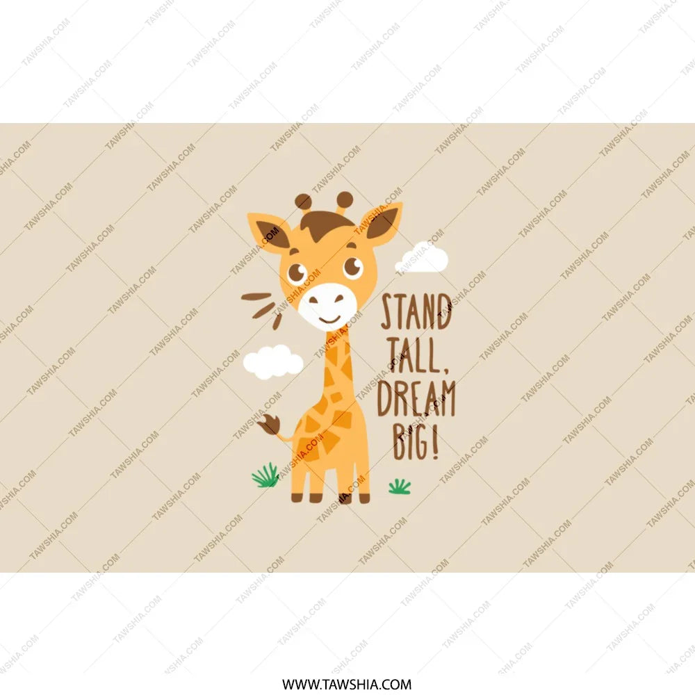Stand Tall Dream Big Giraffe Print Kids Room Art product