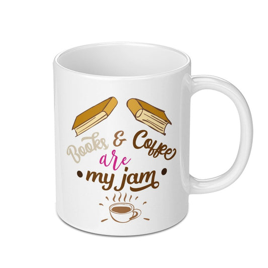 Books and Coffee Mug, My Jam Mug, Coffee Lover Gift, Book Lover Gift, Reading Mug, Coffee Mug, Bookish Gift, Gift for Reader - Tawshia