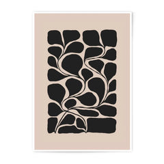 Abstract Plant Photographic Print, Modern Botanical Art, Minimalist Home Decor, Neutral Wall Art, Black And Beige Art Print - Tawshia