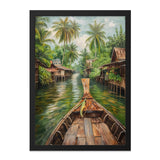 Thai River Wall Art, Longtail Boat Print, Thailand Art, Tropical Landscape, Exotic Travel Decor, Southeast Asia Wall Decor, River Life - Tawshia