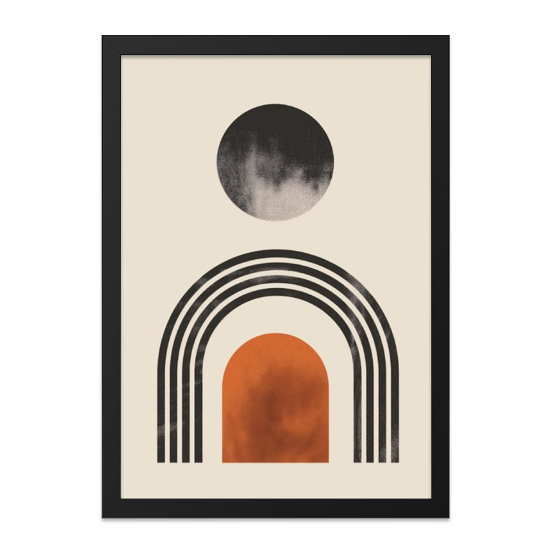 Abstract Wall Art, Geometric Print, Boho Decor, Modern Art Print, Minimalist Home Decor, Circle and Arch Artwork, Framed Wall Art - Tawshia