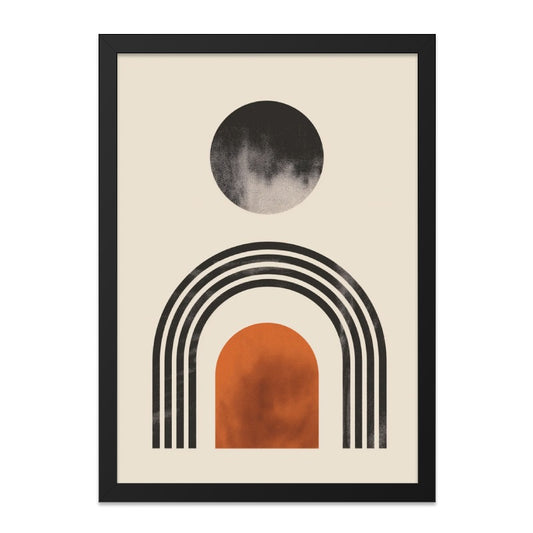 Abstract Wall Art, Geometric Print, Boho Decor, Modern Art Print, Minimalist Home Decor, Circle and Arch Artwork, Framed Wall Art - Tawshia