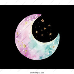 Watercolor Moon Backpack, Stars Backpack, Celestial Design Backpack, School Backpack, Laptop Backpack, Travel Backpack - Tawshia