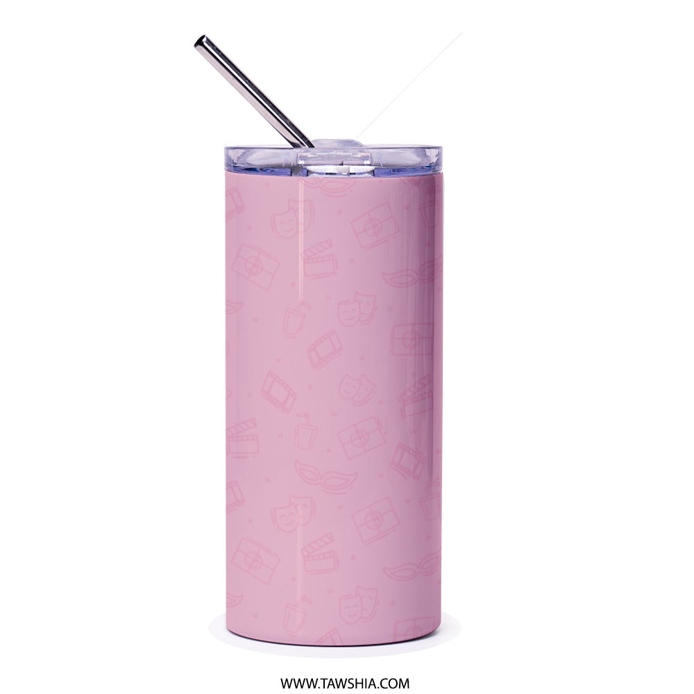Collect Beautiful Moments Tumbler, Camera Design, Photographer Gift, Travel Mug, Photo Lover Present, Pink Tumbler - Tawshia