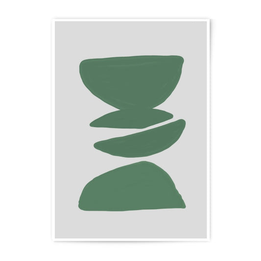Abstract Shapes Photographic Print, Green Balance Art, Modern Home Decor, Minimalist Wall Art, Geometric Artwork, Living Room Decor - Tawshia