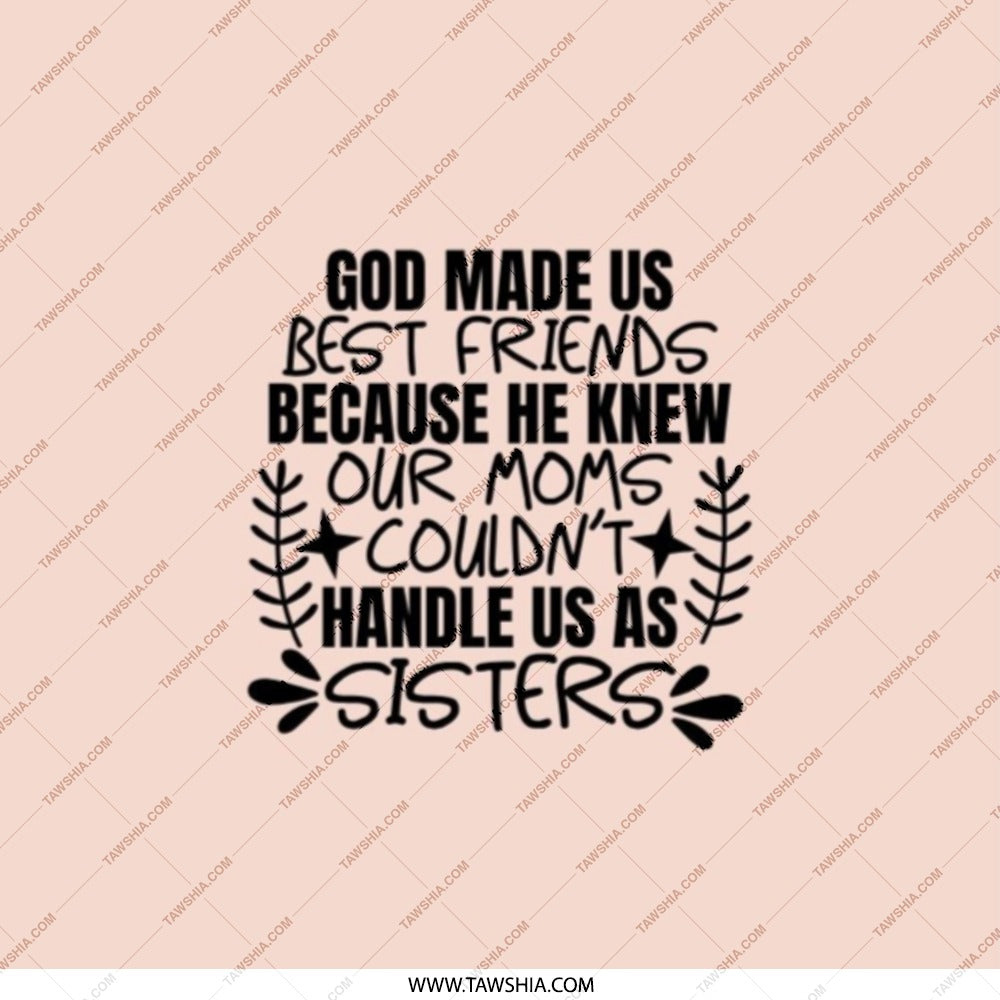 Funny Friends Pocket Mirror, Best Friends Gift, Gift for Friends, God Made Us Friends Compact Mirror, Sisters Friend Gift - Tawshia