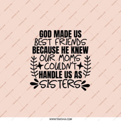 Funny Friends Pocket Mirror, Best Friends Gift, Gift for Friends, God Made Us Friends Compact Mirror, Sisters Friend Gift - Tawshia