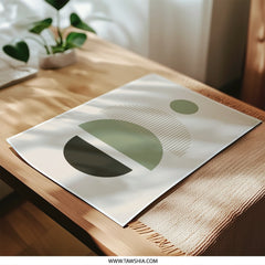Geometric Art Photographic Print, Abstract Shapes Wall Art, Minimalist Home Decor, Modern Circle Print, Earth Tone Artwork - Tawshia