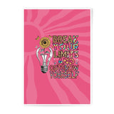 Inspirational Photographic Print, Break Your Limits, Sunflower Art, Motivational Wall Decor, Positive Affirmation Print, Unique Gift Idea - Tawshia