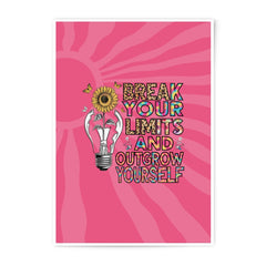 Inspirational Photographic Print, Break Your Limits, Sunflower Art, Motivational Wall Decor, Positive Affirmation Print, Unique Gift Idea - Tawshia