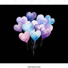 Heart Balloons Backpack, Watercolor Heart Balloons Design, Cute Heart Balloons Backpack for School, Travel, Everyday Backpack - Tawshia