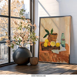 Citrus Still Life Wall Art, Fruit Painting Print, Kitchen Decor, Lemons Oranges Artwork, Modern Art Print, Contemporary Still Life Art - Tawshia