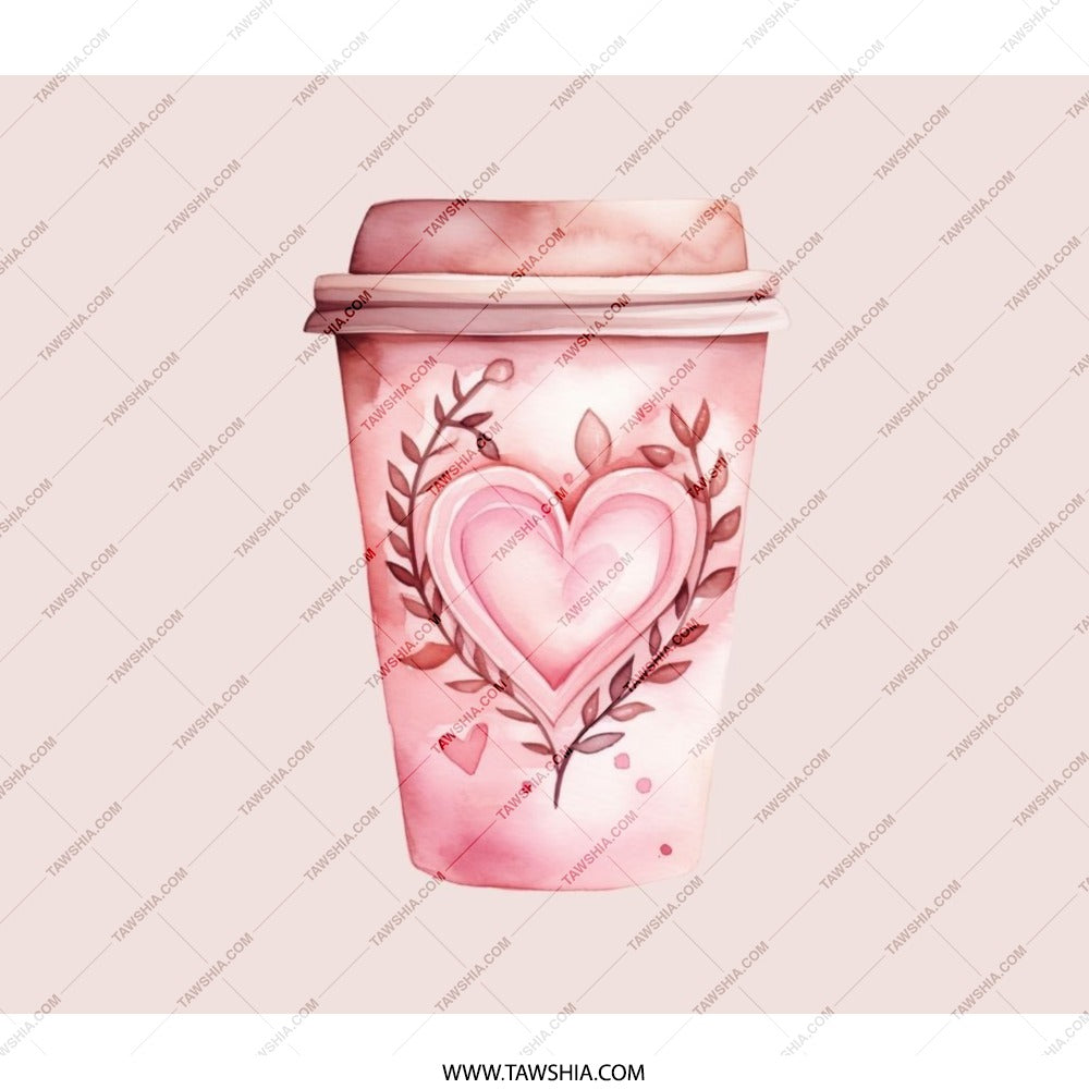Pink Coffee Heart Backpack, Cute Beverage Backpack, Coffee Lover Gift, Stylish Heart Coffee Backpack, Trendy Backpack for Women - Tawshia