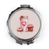 Coffee Cup Pocket Mirror, Cupcake, Donut, Sweet Treats, Cosmetic Mirror, Cute Mirror, Makeup Mirror, Gift for Her, Travel Mirror - Tawshia