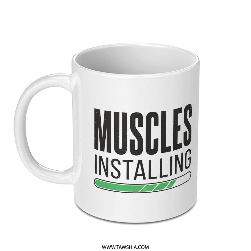 Muscles Installing Mug with Loading Bar Product