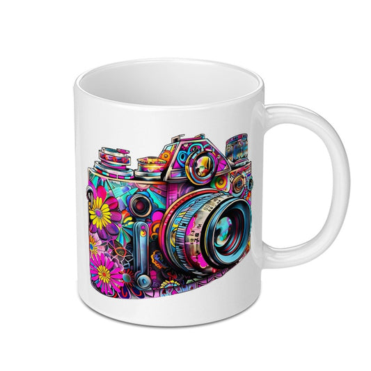Floral Camera Mug, Photographer Gift, Colorful Camera, Retro Camera Mug, Gift for Photographers, Photography Lover, Unique Camera Mug - Tawshia