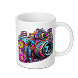 Floral Camera Mug, Photographer Gift, Colorful Camera, Retro Camera Mug, Gift for Photographers, Photography Lover, Unique Camera Mug - Tawshia