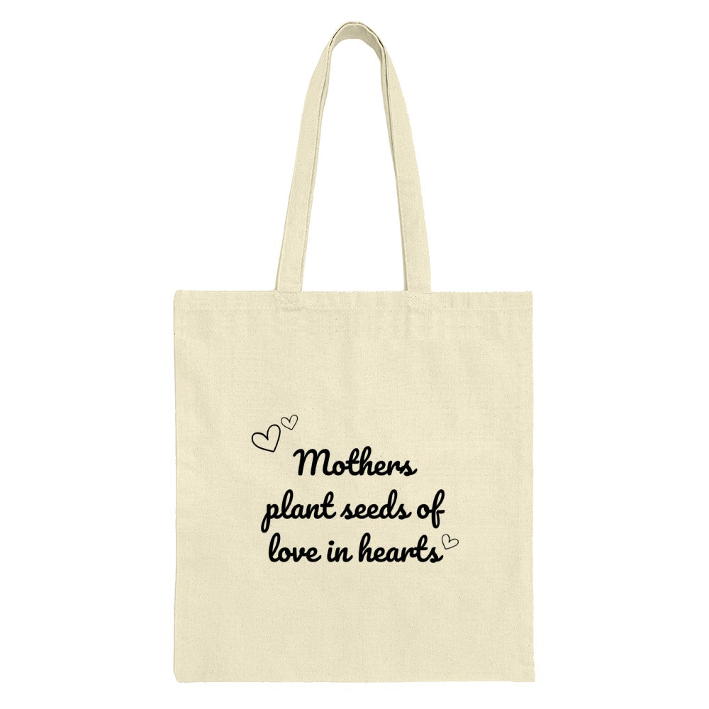 Mothers Plant Seeds Tote, Heart Tote Bag, Gift for Mom, Mothers Day Tote, Mom Bag, Everyday Tote, Love Heart Tote Bag - Tawshia
