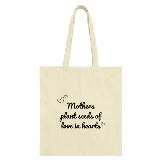 Mothers Plant Seeds Tote, Heart Tote Bag, Gift for Mom, Mothers Day Tote, Mom Bag, Everyday Tote, Love Heart Tote Bag - Tawshia