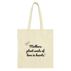 Mothers Plant Seeds Tote, Heart Tote Bag, Gift for Mom, Mothers Day Tote, Mom Bag, Everyday Tote, Love Heart Tote Bag - Tawshia