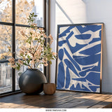 Blue Abstract Wall Art, Modern Art Print, Minimalist Art, Graphic Wall Decor, Living Room Art, Bedroom Decor, Home Decor Art - Tawshia