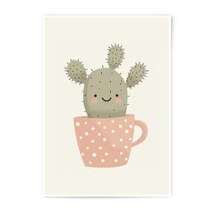Cactus Photographic Print, Cute Plant Art, Nursery Decor, Kawaii Illustration, Home Decor, Unique Wall Art, Gift Idea - Tawshia