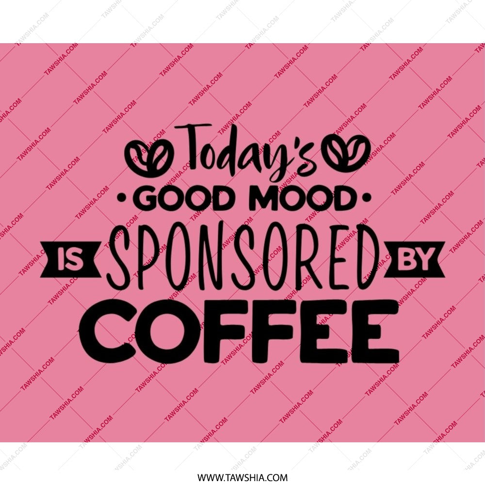 Coffee Mouse Pad, Today's Good Mood, Sponsored By Coffee, Desk Decor, Office Gift, Coffee Lover Gift, Pink Desk Accessories - Tawshia