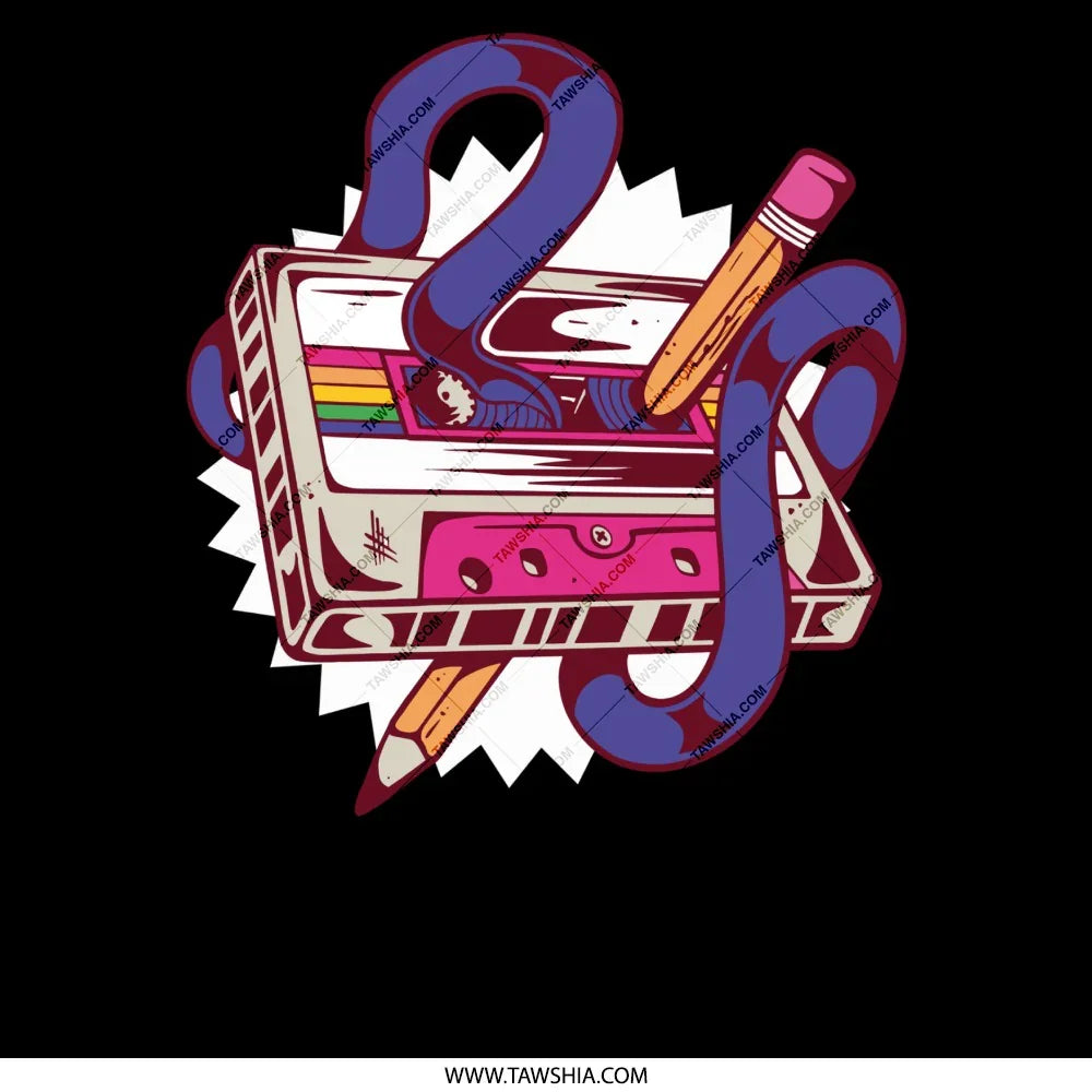 Vintage Cassette Pencil Art Design Graphic product