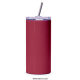Floral Tumbler, Burgundy Tumbler, Rose Tumbler, Flower Tumbler, Elegant Tumbler, Gift for Her, Floral Tumbler Gift, Tumbler with Straw - Tawshia