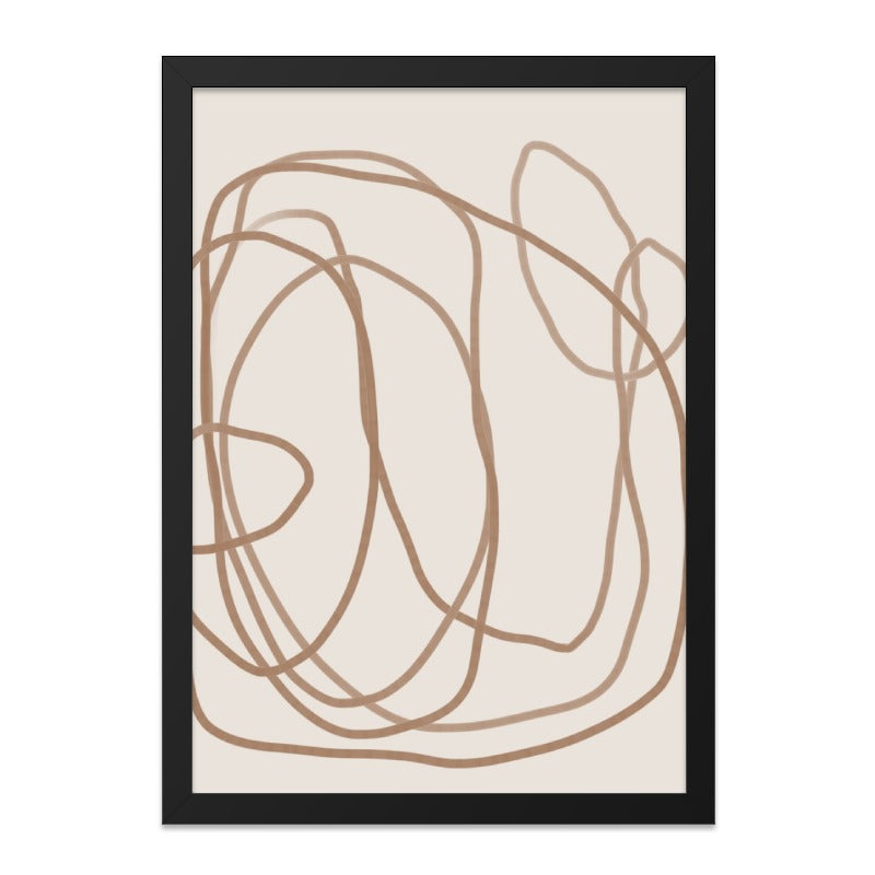 Abstract Wall Art, Modern Line Art Print, Minimalist Wall Decor, Beige and Brown Art, Contemporary Home Decor, Abstract Lines - Tawshia
