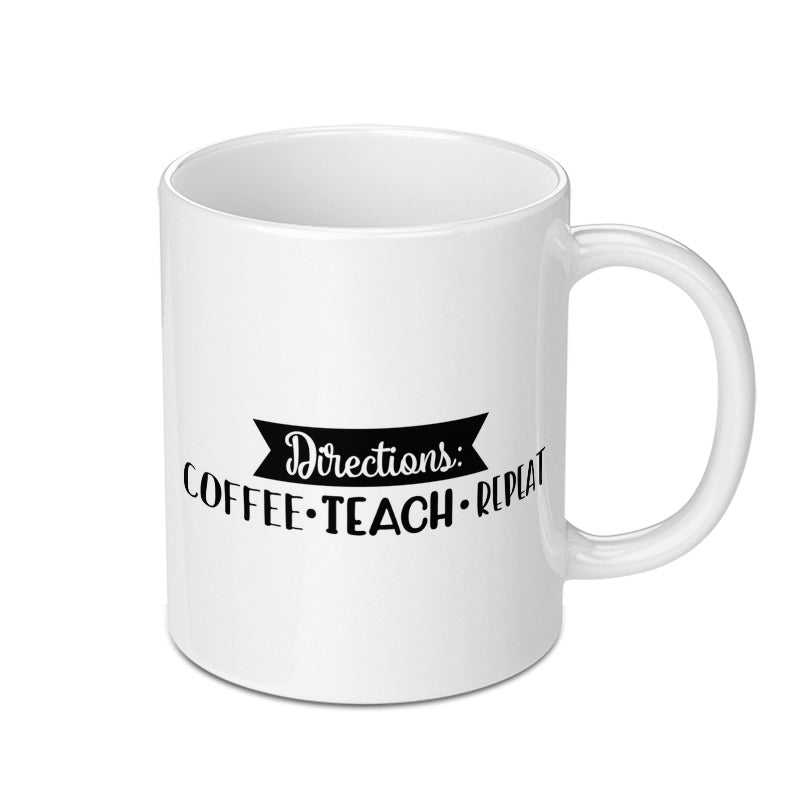 Teacher Mug, Coffee Teach Repeat Mug, Funny Teacher Gift, Teacher Appreciation Gift, Teacher Coffee Mug, Gift For Teacher - Tawshia