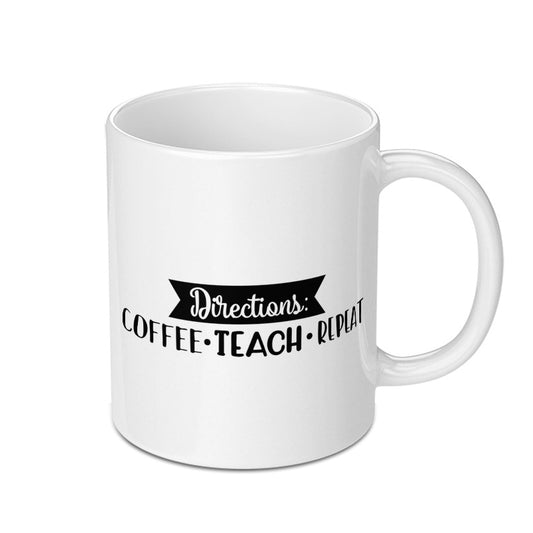 Teacher Mug, Coffee Teach Repeat Mug, Funny Teacher Gift, Teacher Appreciation Gift, Teacher Coffee Mug, Gift For Teacher - Tawshia