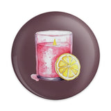 Pink Candle Pinback Button, Lemon Slice Badge, Watercolor Art Pin, Scented Candle Pin, Foodie Gift, Cute Button Pins, Party Favor - Tawshia