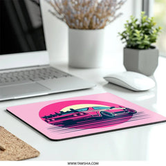 Pink Skyline R32 MousePad, JDM Car Art, Vaporwave Aesthetic, Japanese Car Gift, Gaming Desk Mat, Cool Car Lover Gift - Tawshia