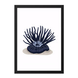 Sea Anemone Wall Art, Ocean Inspired Art, Coastal Decor Print, Modern Home Art, Navy Blue Anemone, Nautical Wall Decor, Trendy Wall Art - Tawshia