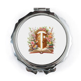 Floral Doorway Pocket Mirror, Book and Butterfly Design, Cute Compact Mirror, Travel Makeup Mirror, Gift for Her - Tawshia