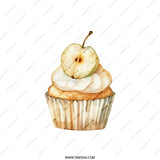 Cupcake Pillow, Apple Topping Art, Dessert Throw Pillow, Sweet Treat Home Decor, Watercolor Design Pillow, Kitchen Accent Pillow - Tawshia