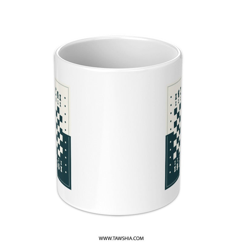 Unique Chessboard Design on White Mug product