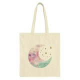 Moon Tote Bag, Watercolor Crescent Moon, Starry Sky, Celestial Tote Bag, Elegant Tote Bag, Versatile Bag, Stylish Tote, Gift Idea - Tawshia